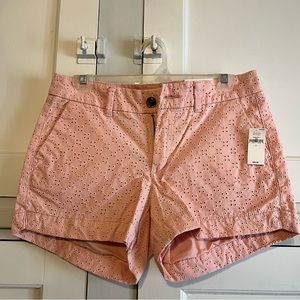 Pink eyelet shorts